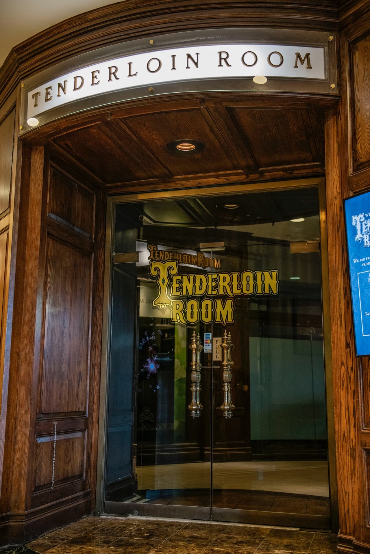 The Tenderloin Room’s entrance doors